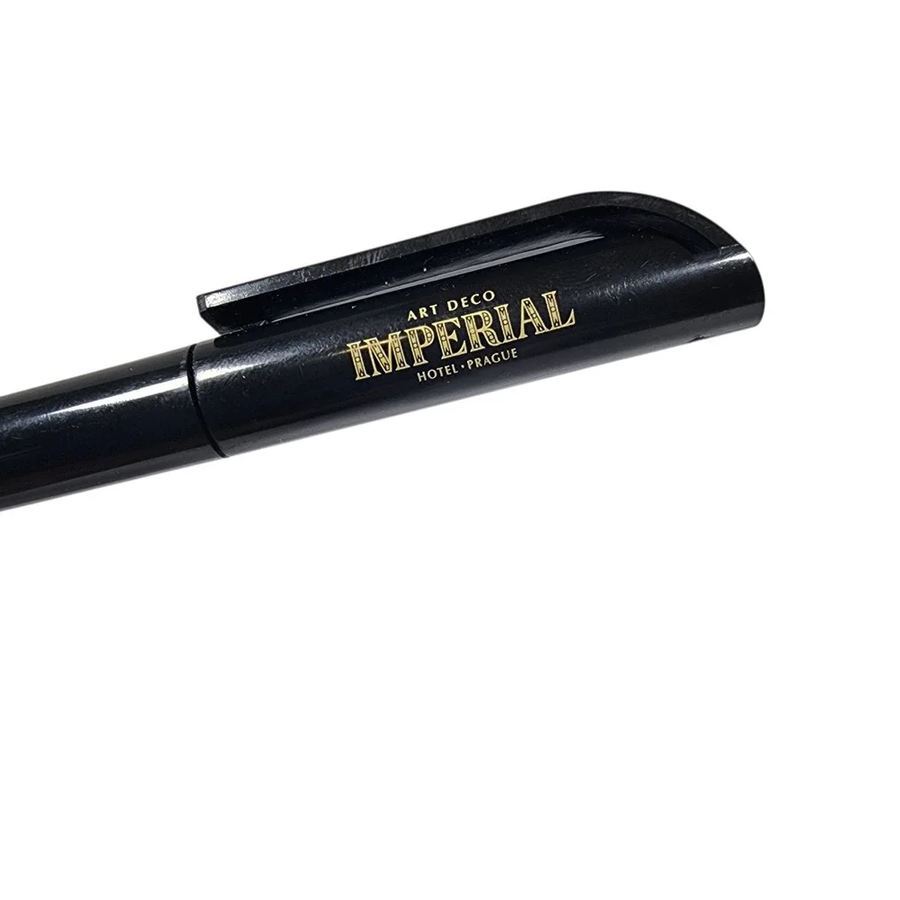 Black Imperial Hotel Prague Art Deco Ballpoint Pen Classic Souvenir Gift‎